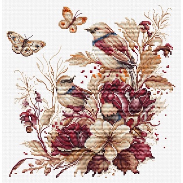 click here to view larger image of The Birds - Autumn (counted cross stitch kit)