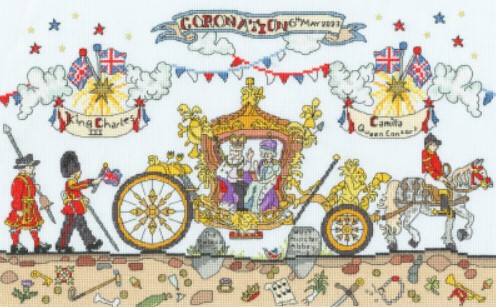 click here to view larger image of Cut Thru Coronation Carriage - King Charles III Coronation Collection (counted cross stitch kit)