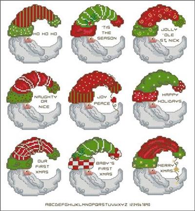 click here to view larger image of Santa Ornaments Minis (Customizable) (chart)