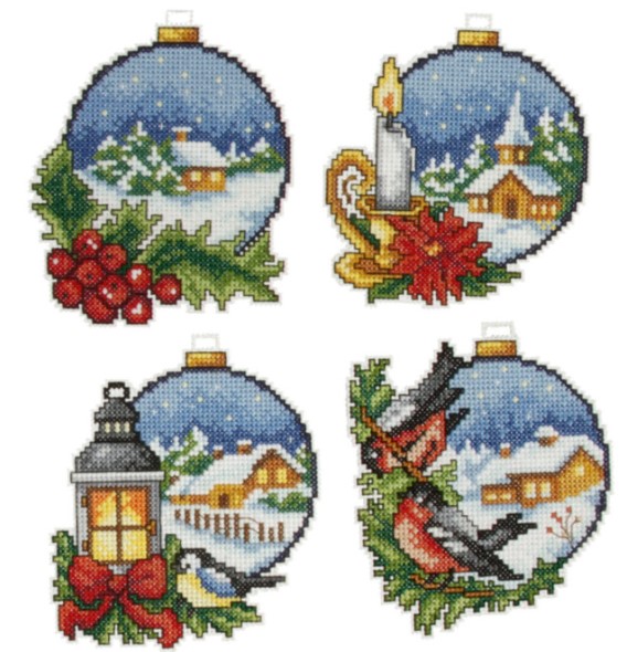 click here to view larger image of Christmas Balls - SA7672 (counted cross stitch kit)