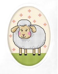 click here to view larger image of Card - Sheep (counted cross stitch kit)