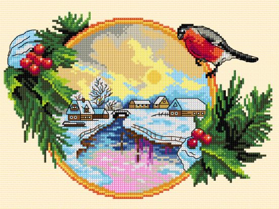click here to view larger image of Winter Landscape  (counted cross stitch kit)
