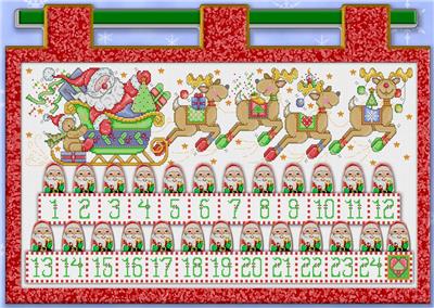 click here to view larger image of Santa and Friends Advent Calendar (chart)