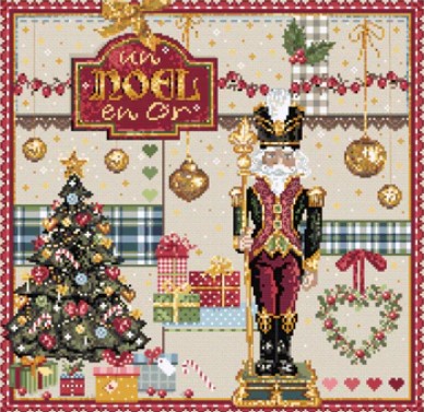 click here to view larger image of Un Noel En Or (KIT) - Linen (counted cross stitch kit)