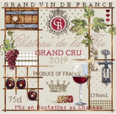 click here to view larger image of Vin de France (KIT) - Linen (counted cross stitch kit)