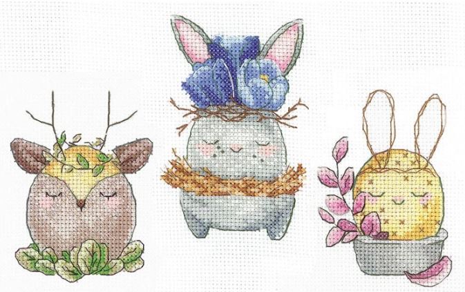 click here to view larger image of Spring Trio (set of 3) (counted cross stitch kit)