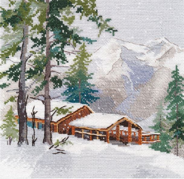 click here to view larger image of Mountains (counted cross stitch kit)