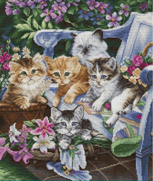 click here to view larger image of Purfect Gardening Buddies  (counted cross stitch kit)