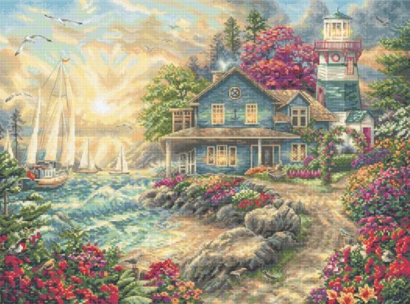 click here to view larger image of Sunrise by the Sea (counted cross stitch kit)