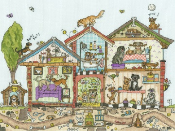 click here to view larger image of Cut Thru Pooch Palace   - Amanda Loverseed (counted cross stitch kit)