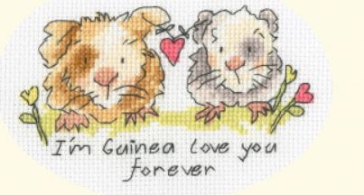 click here to view larger image of Card - I'm Guinea Love You Forever (counted cross stitch kit)