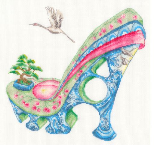 click here to view larger image of Shoe Art - Osaka Spring (counted cross stitch kit)