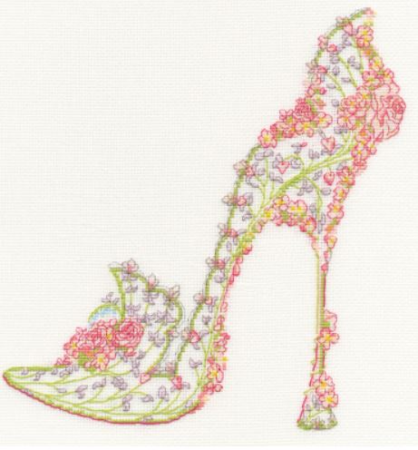 click here to view larger image of Shoe Art - Wedding Slipper (counted cross stitch kit)