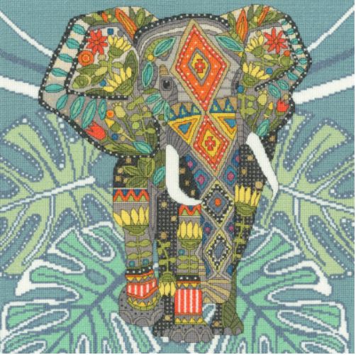 click here to view larger image of Jeweled Elephant (counted cross stitch kit)