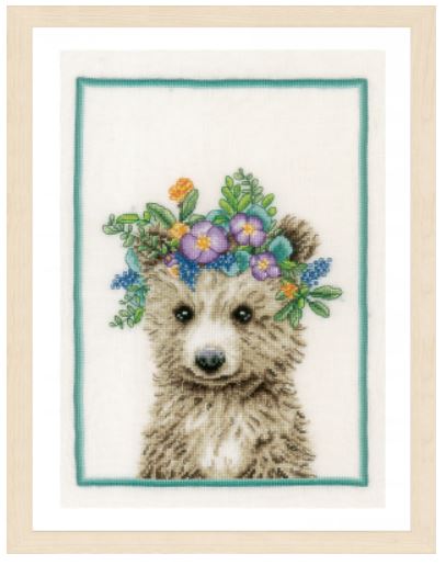click here to view larger image of Flower Crown Bear (counted cross stitch kit)