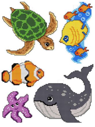 click here to view larger image of Sea Dwellers (counted cross stitch kit)