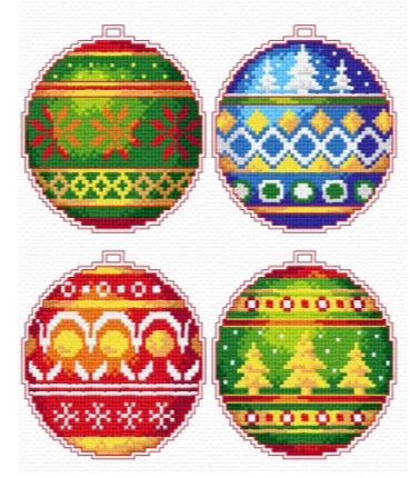 click here to view larger image of Christmas Ornaments - 139CS (counted cross stitch kit)