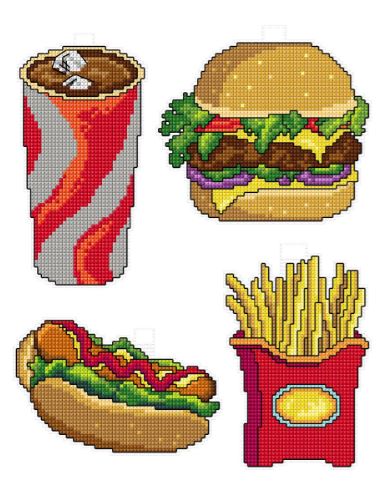 click here to view larger image of Fast Food (counted cross stitch kit)