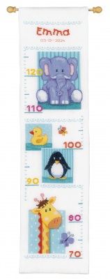 click here to view larger image of Baby Animals Growth Chart (counted cross stitch kit)