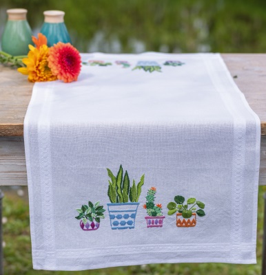 click here to view larger image of Houseplants Table Runner (counted cross stitch kit)