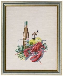 click here to view larger image of Wine and Lobster (counted cross stitch kit)
