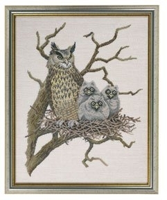 click here to view larger image of Owl & Babies (counted cross stitch kit)