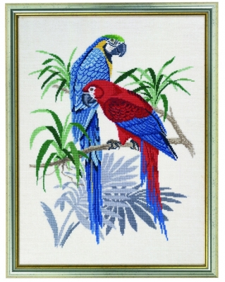 click here to view larger image of  Blue Macaws (counted cross stitch kit)