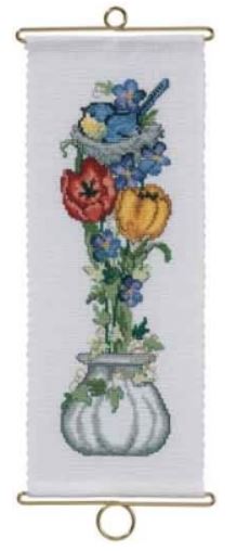 click here to view larger image of Flower in Vase Bellpull (counted cross stitch kit)