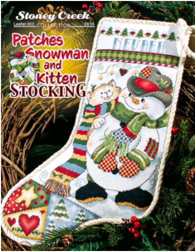 click here to view larger image of Patches Snowman and Kitten Stocking   (chart)