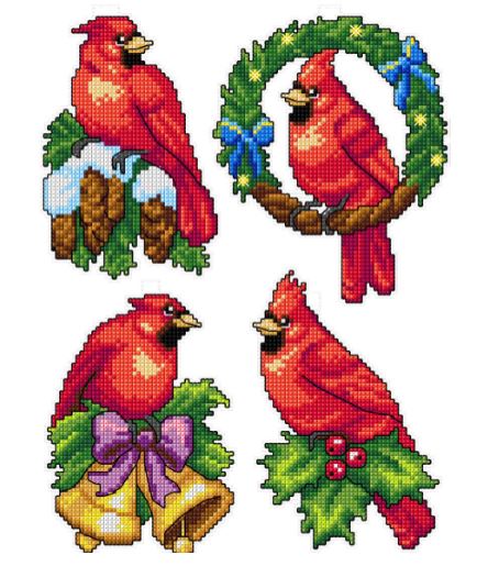 click here to view larger image of Cardinals (counted cross stitch kit)