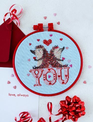 click here to view larger image of Loving Hedgehogs (counted cross stitch kit)