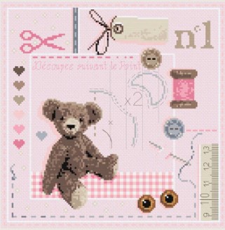 click here to view larger image of Mini - Oscar Rose KIT - Linen (counted cross stitch kit)