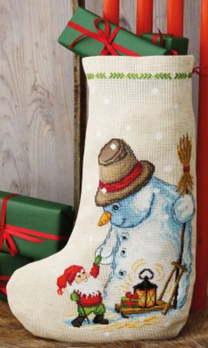 click here to view larger image of Snowman Stocking  (counted cross stitch kit)