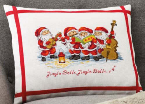 click here to view larger image of Elf Orchestra Cushion (counted cross stitch kit)