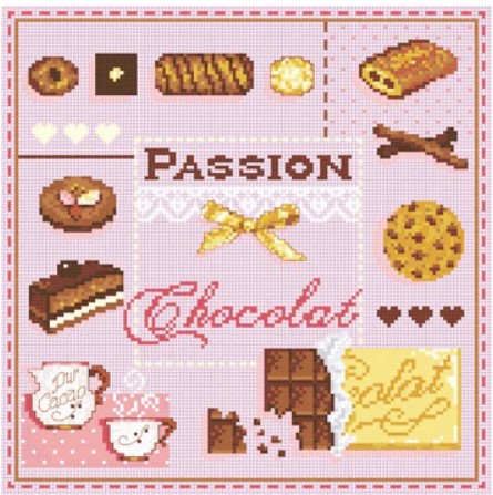 click here to view larger image of Mini - Chocolate KIT - Linen (counted cross stitch kit)