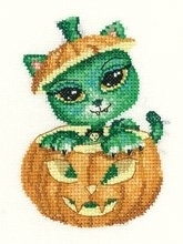 click here to view larger image of Halloween  - Kitty Kats (counted cross stitch kit)