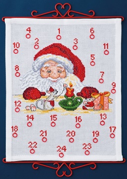 click here to view larger image of Santa Claus & Mouse Advent Calendar (counted cross stitch kit)