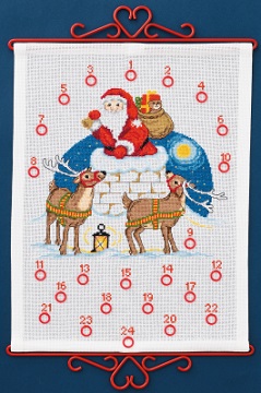 click here to view larger image of Santa Claus Chimney Advent Calendar (counted cross stitch kit)