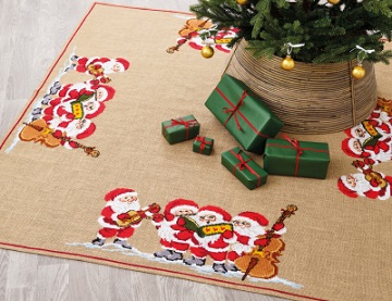 click here to view larger image of Elf Orchestra Tree Skirt (counted cross stitch kit)