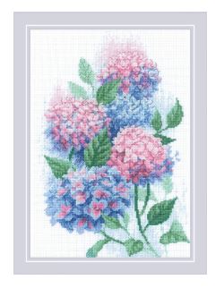 click here to view larger image of Graceful Hydrangeas (counted cross stitch kit)