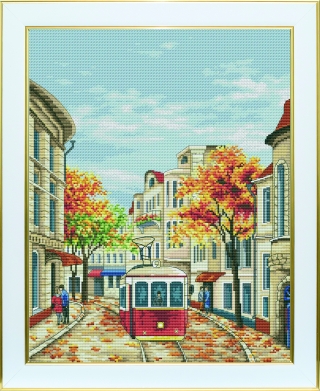 click here to view larger image of Autumn Tram (counted cross stitch kit)