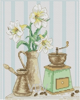 click here to view larger image of An Aroma of Coffee (counted cross stitch kit)