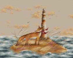 click here to view larger image of Fox on Island (counted cross stitch kit)
