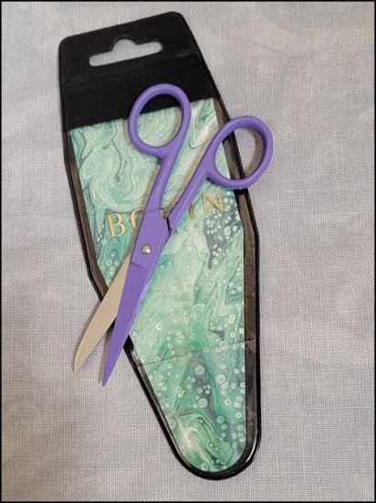 click here to view larger image of Bohin Purple Epoxy 4.5" Embroidery Scissors (accessory)