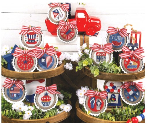 click here to view larger image of Star Spangled Ornaments (12 designs) (chart)