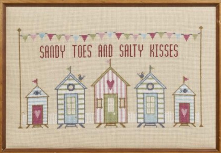 click here to view larger image of Sandy Toes Kit - 32ct Linen (counted cross stitch kit)