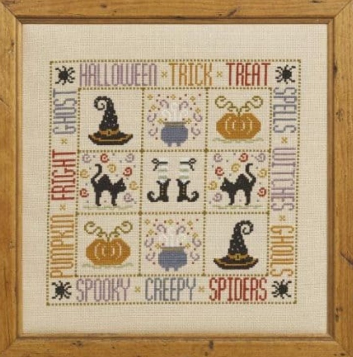 click here to view larger image of Trick or Treat Kit - 32ct Linen (counted cross stitch kit)
