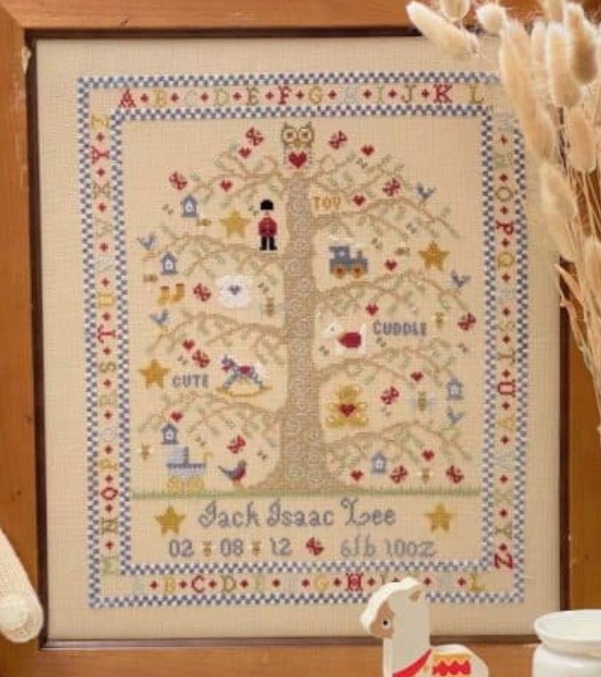 click here to view larger image of Tree A-Z Boy Birth Sampler Chart (chart)