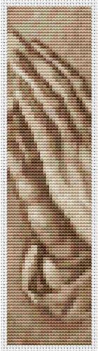 click here to view larger image of Praying Hands in Sepia (Bookmark Chart) (chart)