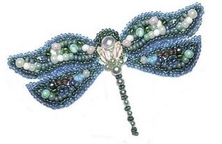click here to view larger image of Brooch - Dragonfly (bead kit)
